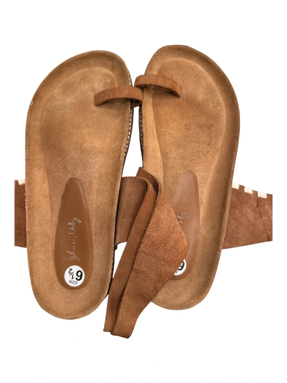 Johanna Ortiz Embroidered Suede Sandals Ankle Wrap Flat Sz 6.5 EU 37 New No Box